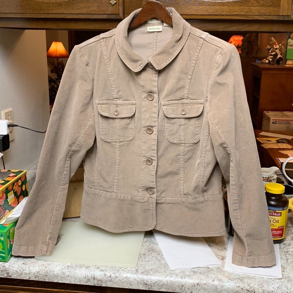 St. John's Bay Women's Stretch Jacket Blazer Corduroy Size Medium FREE SHIPPING